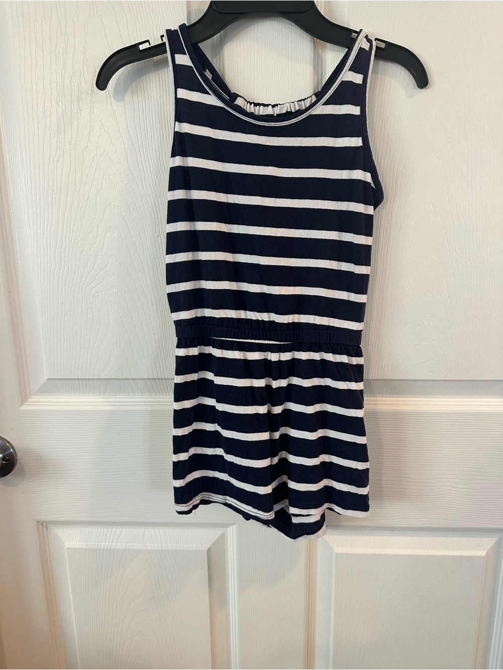 Old Navy Navy and White Striped Girls' Sleeveless Romper